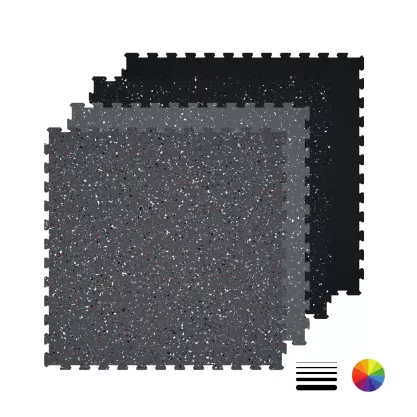 Fitness Pro ECO - Hochwertige Virgin-Gummi-Fliese für Fitnessstudio - 1 x 1m - 5 et 7 mm