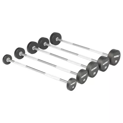 Set aus gerader Hantelstange mit Gewichten (10 bis 30 kg)