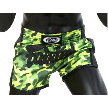 Thai-Boxshorts Camo/Gelb – Large