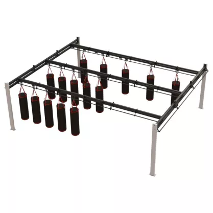 Structure autoportante pour rails de sacs de frappe