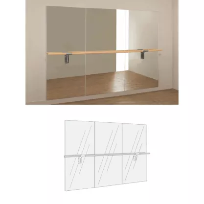 Professioneller Wandspiegel mit Holzstange